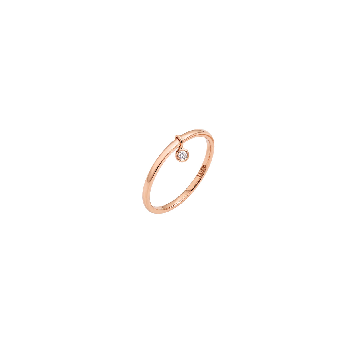 Essentials rose gold & diamond wave Ring - Rose Gold