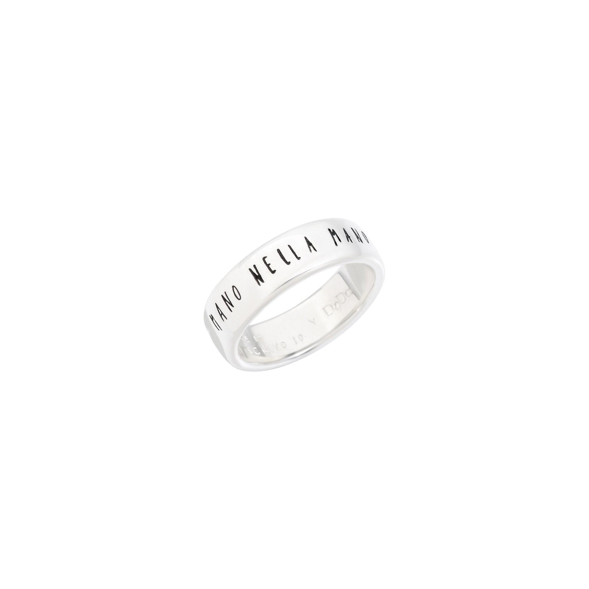 Mano nella mano te.loscrivoio sterling silver Ring - Silver