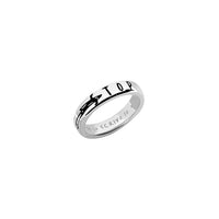 Sterling silver 'stop' teloscrivoio ring - Silver