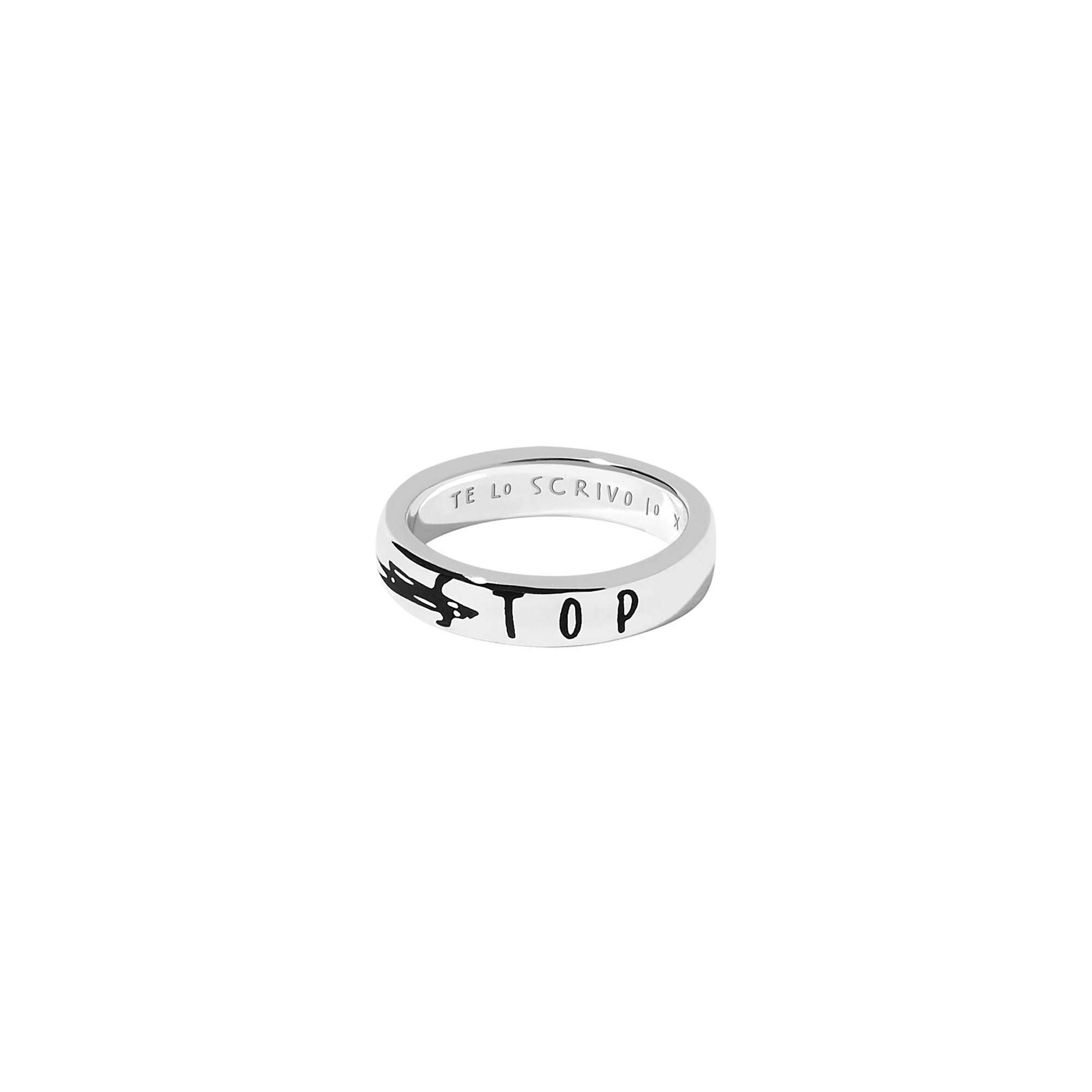 Sterling silver 'stop' teloscrivoio ring - Silver