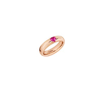 Heart rose gold & ruby Ring - Rose Gold