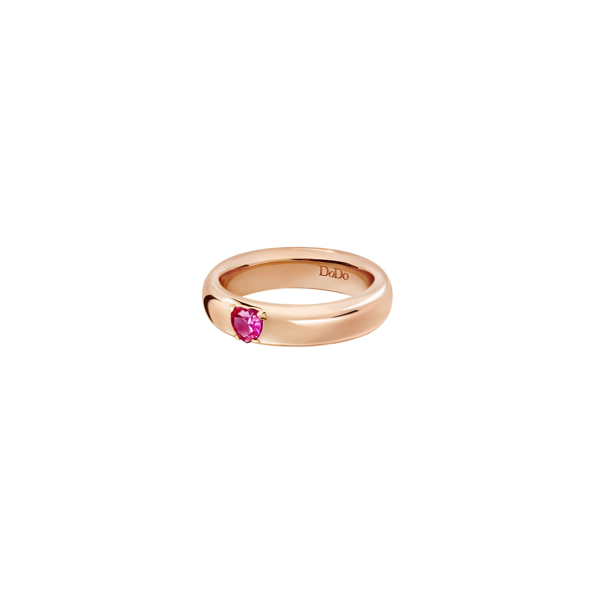 Heart rose gold & ruby Ring - Rose Gold