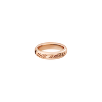 Heart Ring in 9K rose gold with 1 synthetic ruby (ct 06) - Rose Gold