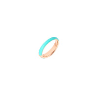 Rondelle ring in 18K rose gold plated silver and bi-color turquoise enamel - Silver