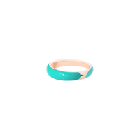 Rondelle ring in 18K rose gold plated silver and bi-color turquoise enamel - Silver