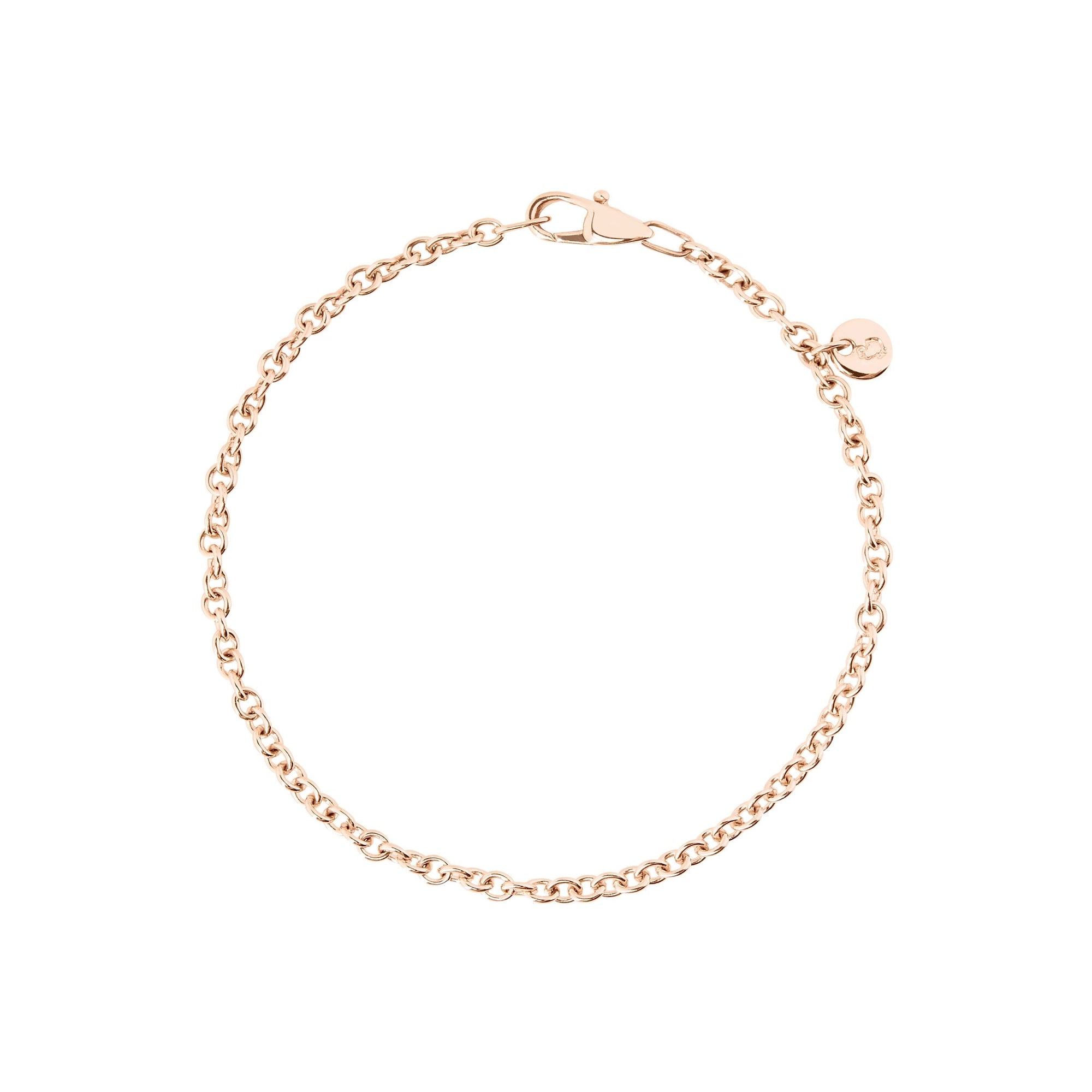 Essentials bracelet in 9K rose gold with plaquette in 9K rose gold - Rose Gold