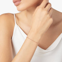 Essentials bracelet in 9K rose gold with plaquette in 9K rose gold - Rose Gold