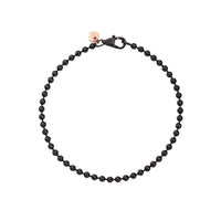 Bollicine bracelet in steel and black pvd with plaquette in 9K rose gold - Rose Gold & Steel