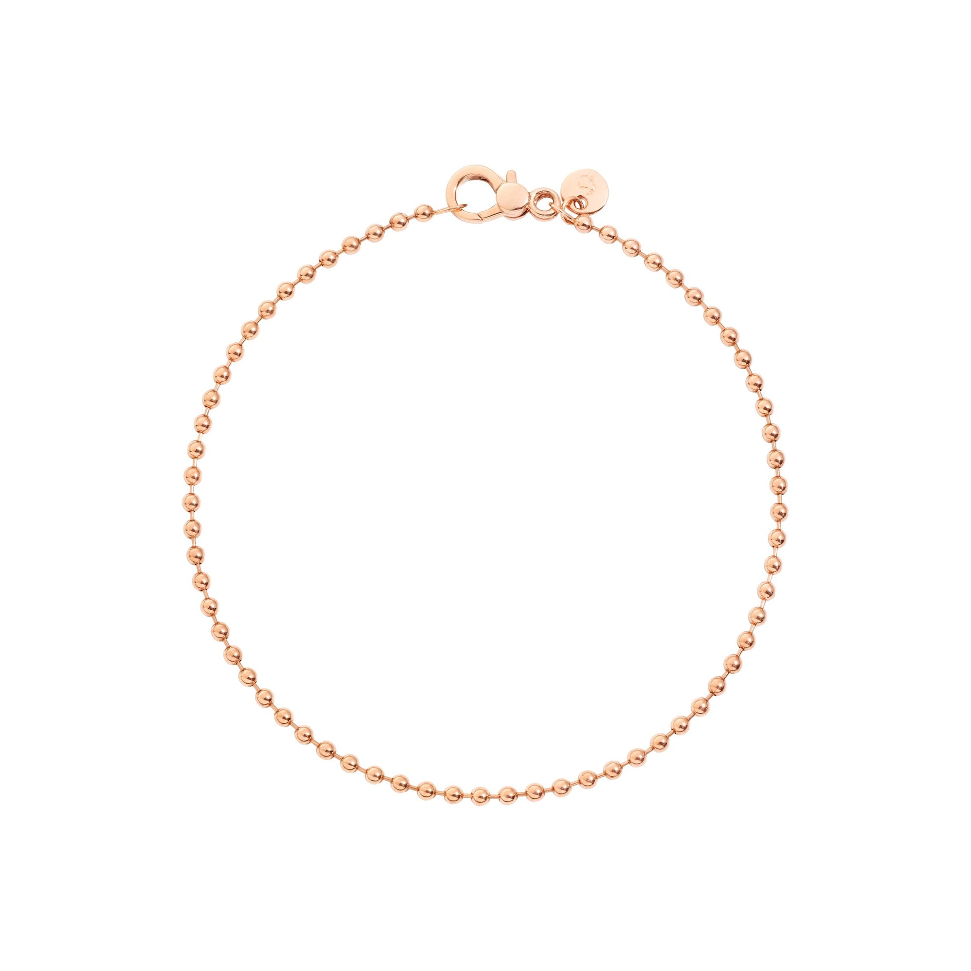 Bollicine bracelet in 9K rose gold with plaquette in 9K rose gold - Rose Gold