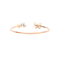 Butterfly rose gold & white diamonds Cuff bracelet - Rose Gold