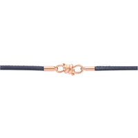 Nodo rose gold & blue leather cord Bracelet - Rose Gold & Blue