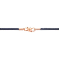 Nodo Bracelet With 9K Rose Gold Clasp And End Pieces, Grey Leather Cord - Rose Gold