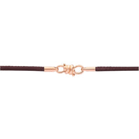 Nodo rose gold & brown leather cord Bracelet - Rose Gold & Brown