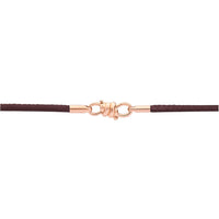 Nodo Bracelet With 9K Rose Gold Clasp And End Pieces, Moka Leather Cord - Rose Gold