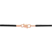 Nodo rose gold & black leather cord Bracelet - Rose Gold & Black