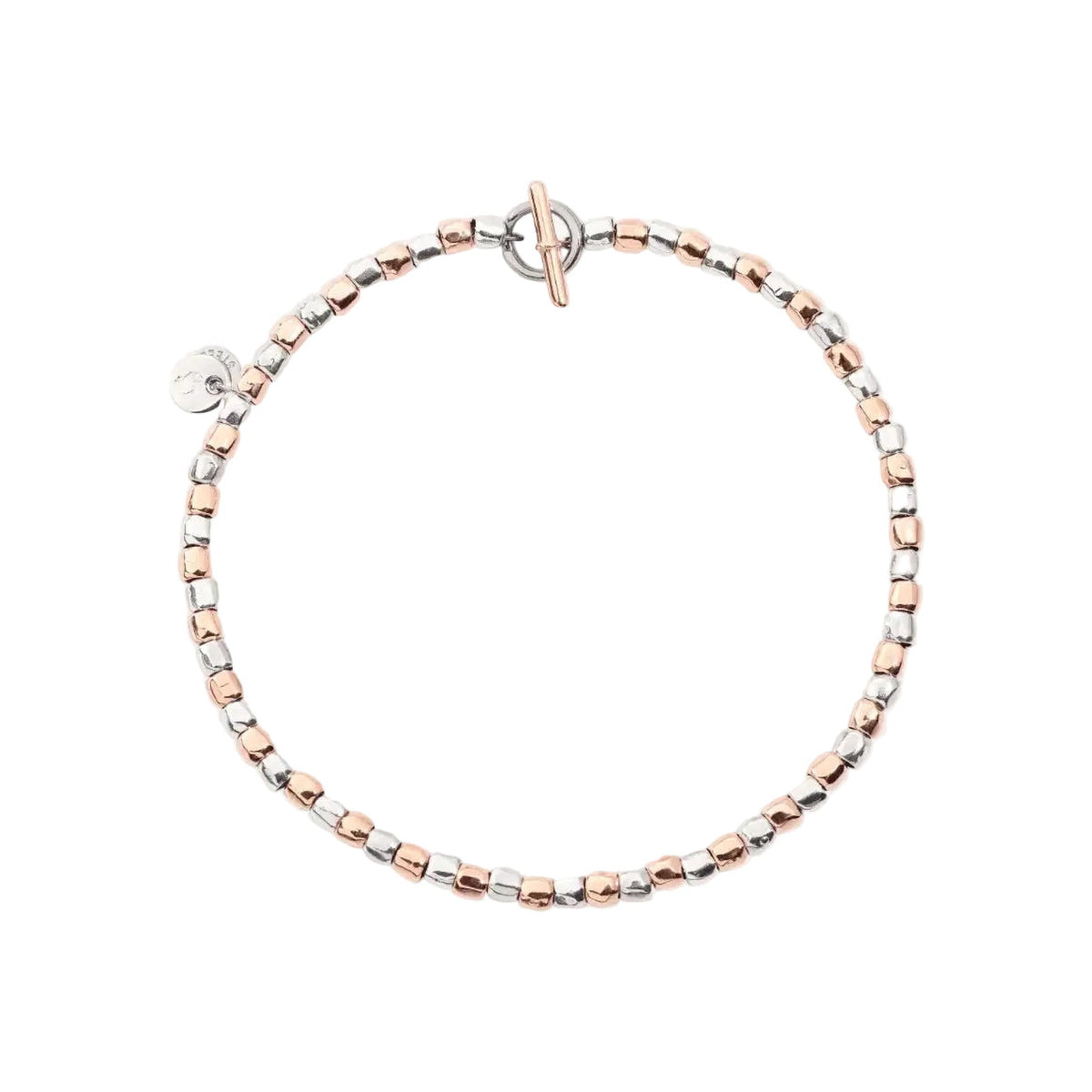 Mini Granelli sterling silver & rose gold Bracelet - Rose Gold & Silver