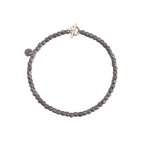 Mini granelli bracelet in titanium, chain and brisè ring closure in steel, t-bar in 9K rose gold, plaquettes in titanium and steel  - Rose Gold & Titanium