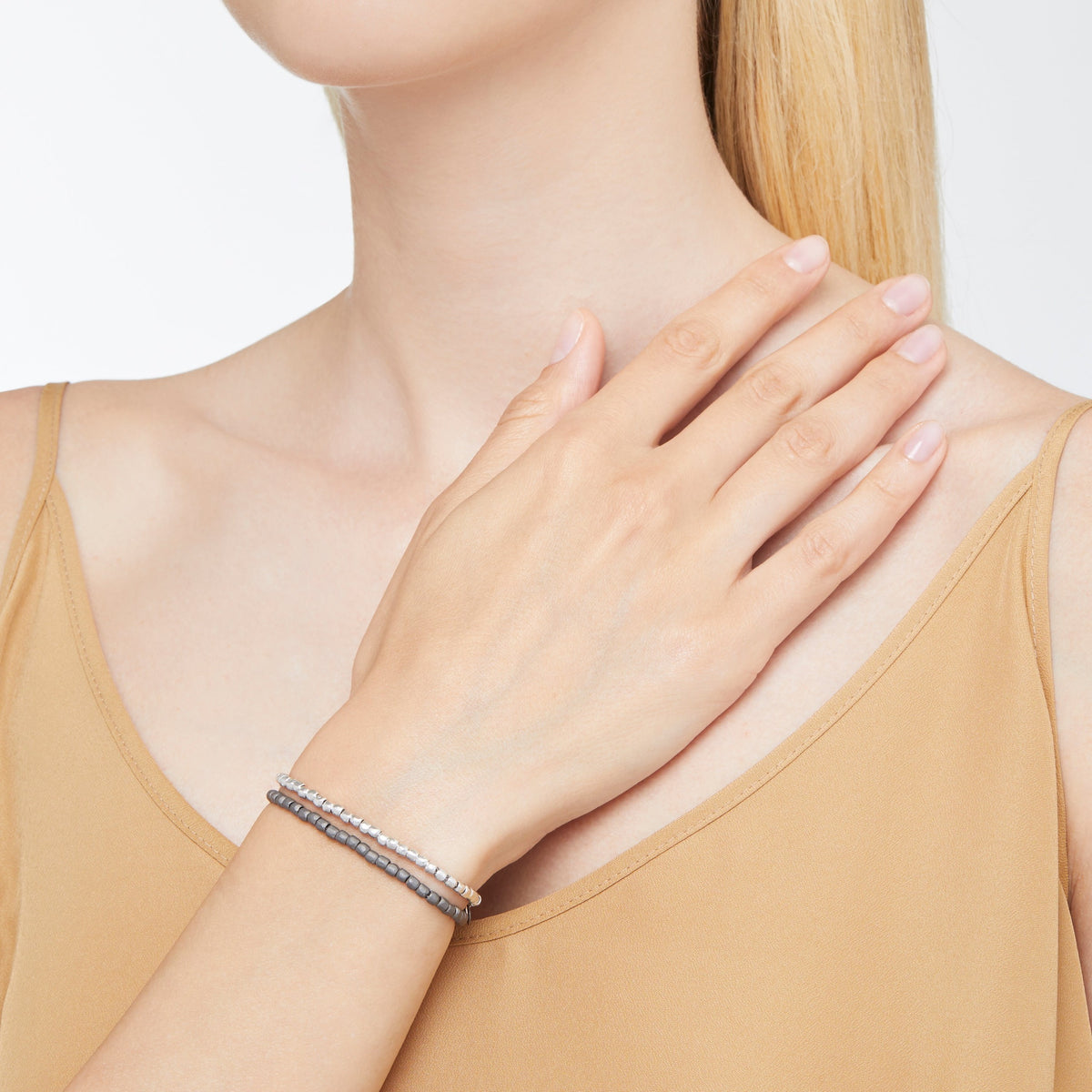 Mini granelli rose gold & titanium Bracelet - Rose Gold & Titanium