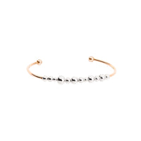 Bollicine cuff in 9K rose gold with 925 silver spheres - Rose Gold & Silver