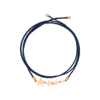 Bracelet in 9K rose gold and blue cord - Rose Gold
