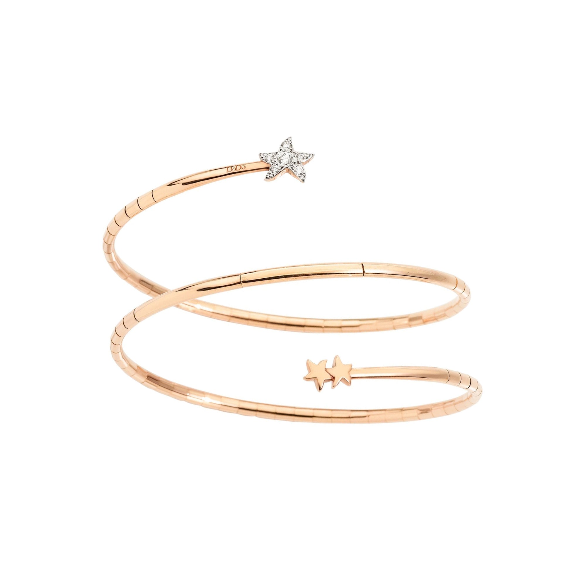 Spiral rose gold & white diamonds Bracelet - Rose Gold