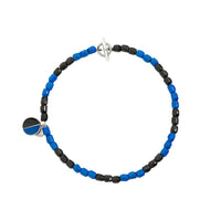 Mini granelli inter recycled plastic & silver Bracelet - Silver & Blue & Black