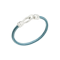 Nodo silver & blue cord Bracelet - Silver