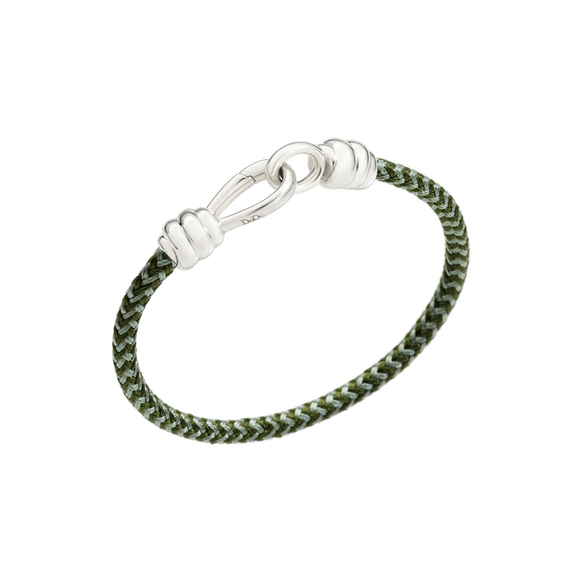 Nodo silver & green cord Bracelet - Silver