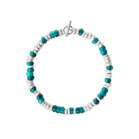 Rondelle bracelet in 925 silver and recycled plastic, chain and t-bar in 925 silver, closure ring in steel - Silver