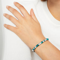 Rondelle bracelet in 925 silver and recycled plastic, chain and t-bar in 925 silver, closure ring in steel - Silver