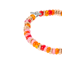 Rondelle gold plated silver & recycled plastic Bracelet - Silver
