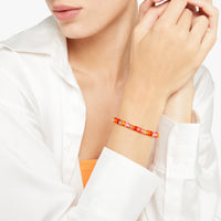 Rondelle gold plated silver & recycled plastic Bracelet - Silver