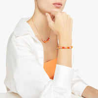 Rondelle gold plated silver & recycled plastic Bracelet - Silver