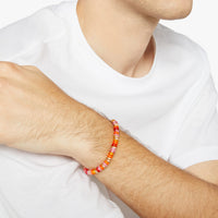 Rondelle gold plated silver & recycled plastic Bracelet - Silver