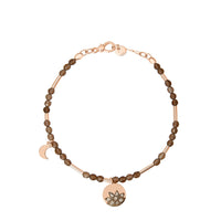 Moon & Sun rose gold smoky quartz & diamonds Bracelet - Rose Gold