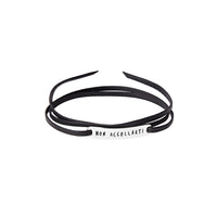 Sterling silver ""non accollarti"" teloscrivoio bracelet with black cord - Silver