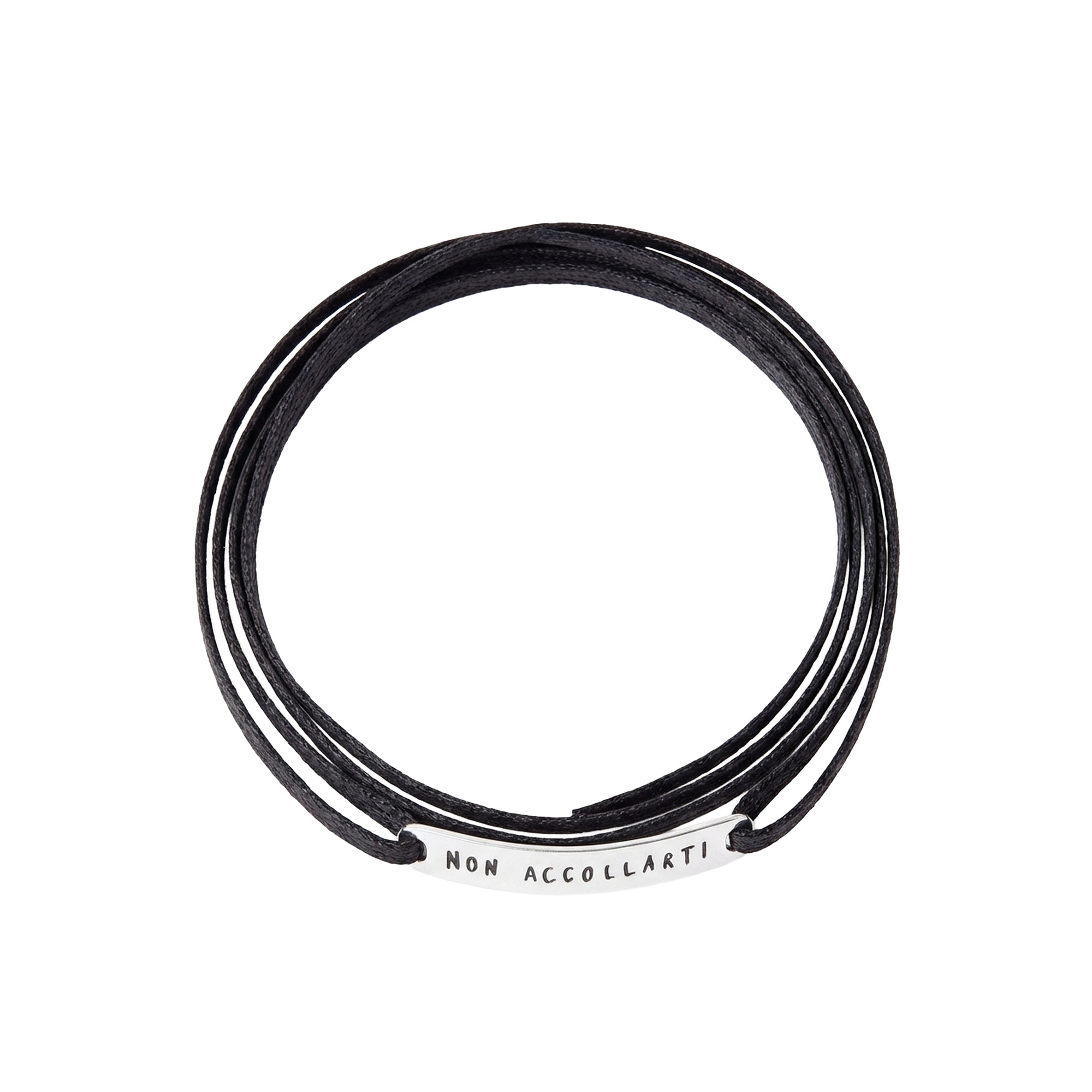 Sentimentale te.loscrivoio sterling silver Bracelet - Silver & Black