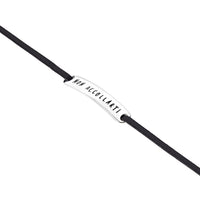 Sterling silver ""non accollarti"" teloscrivoio bracelet with black cord - Silver