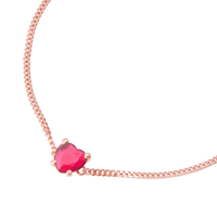 Heart rose gold & ruby Bracelet - Rose Gold