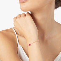 Heart rose gold & ruby Bracelet - Rose Gold