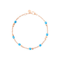 Granelli bracelet in 9K rose gold and turquoise ceramic - Rose Gold