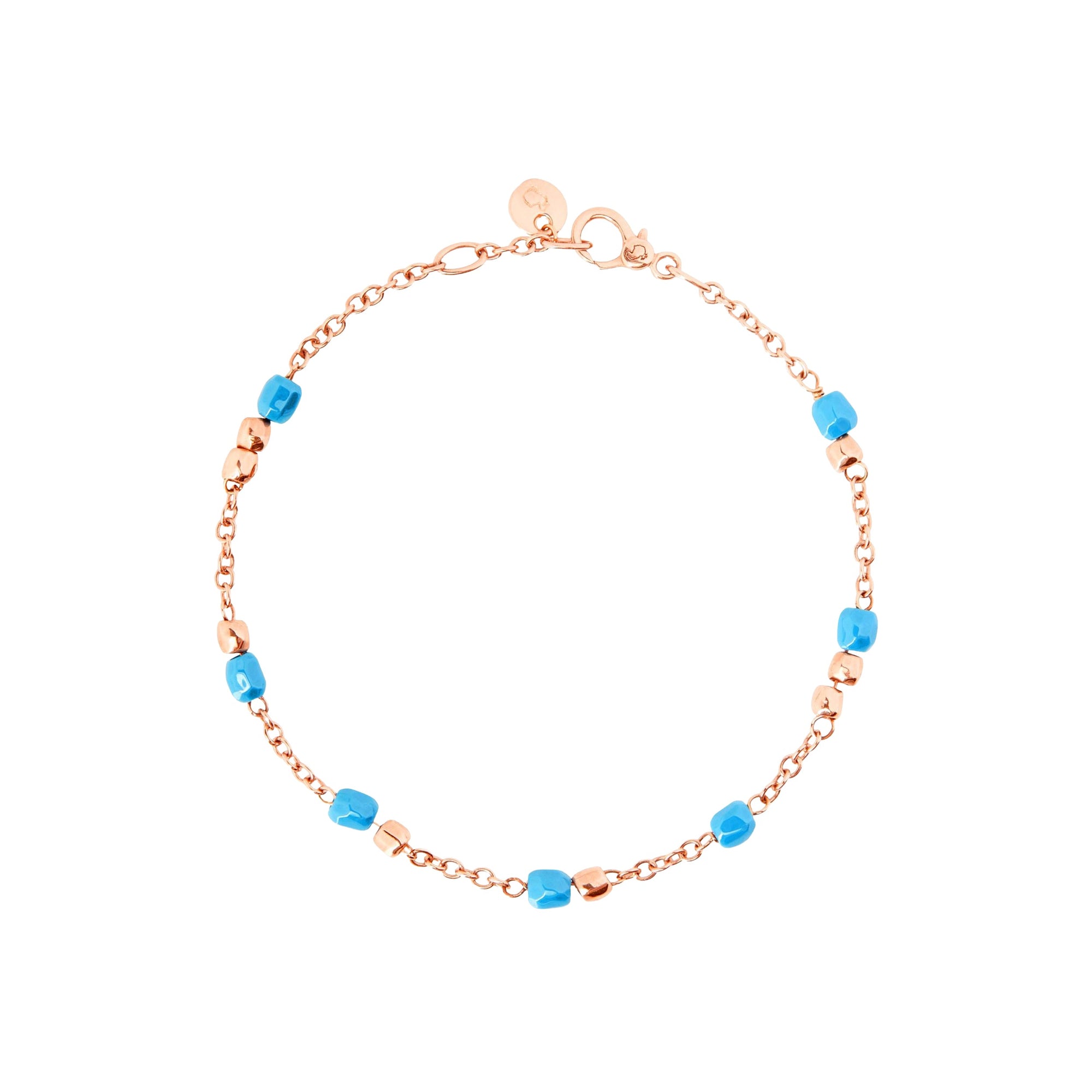 Granelli bracelet in 9K rose gold and turquoise ceramic - Rose Gold