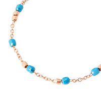 Granelli bracelet in 9K rose gold and turquoise ceramic - Rose Gold