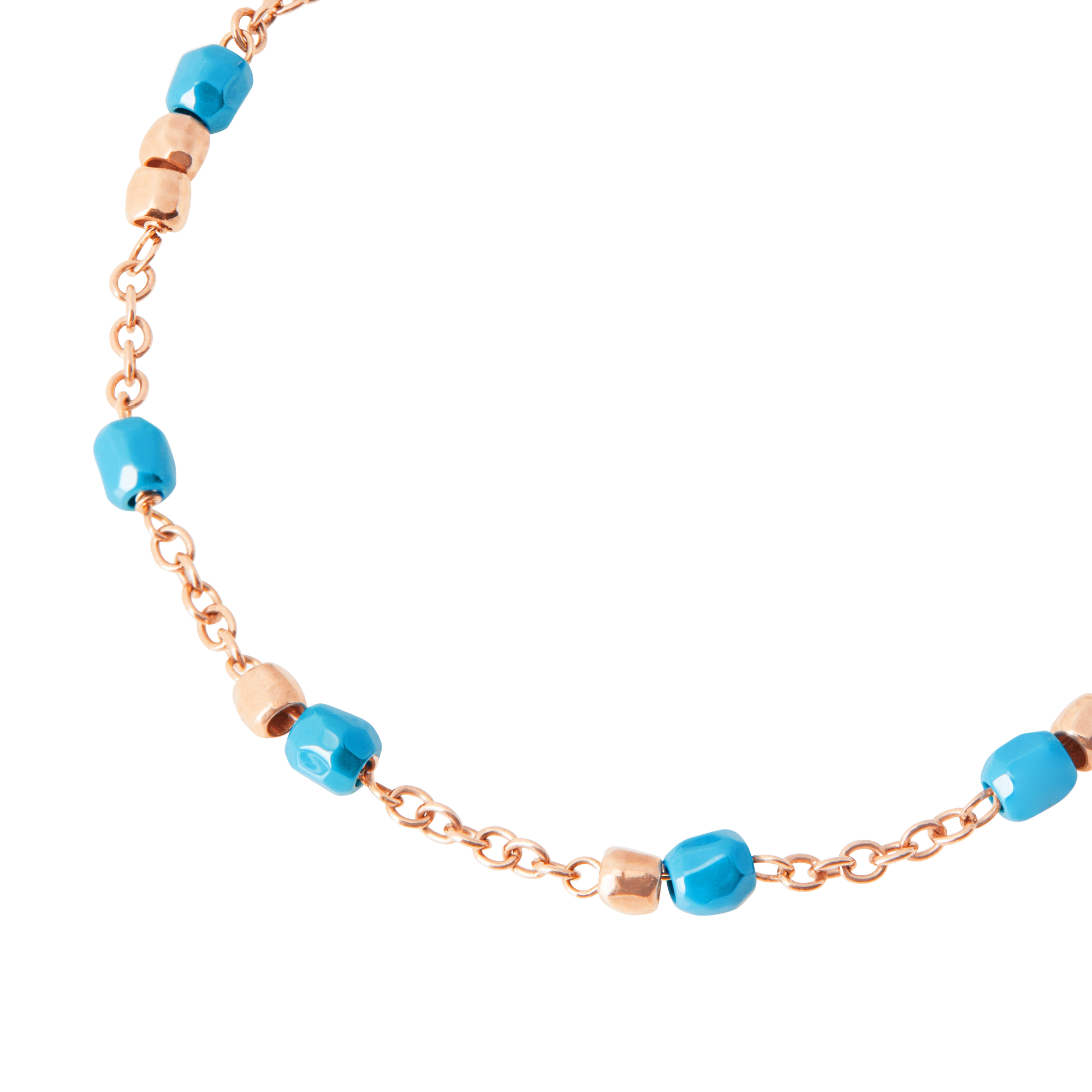 Granelli bracelet in 9K rose gold and turquoise ceramic - Rose Gold