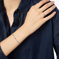 Granelli bracelet in 9K rose gold and turquoise ceramic - Rose Gold