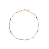 9K rose gold and sterling silver mini Granelli bracelet - Rose Gold & Silver