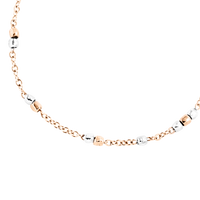 9K rose gold and sterling silver mini Granelli bracelet - Rose Gold & Silver