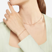 9K rose gold and sterling silver mini Granelli bracelet - Rose Gold & Silver