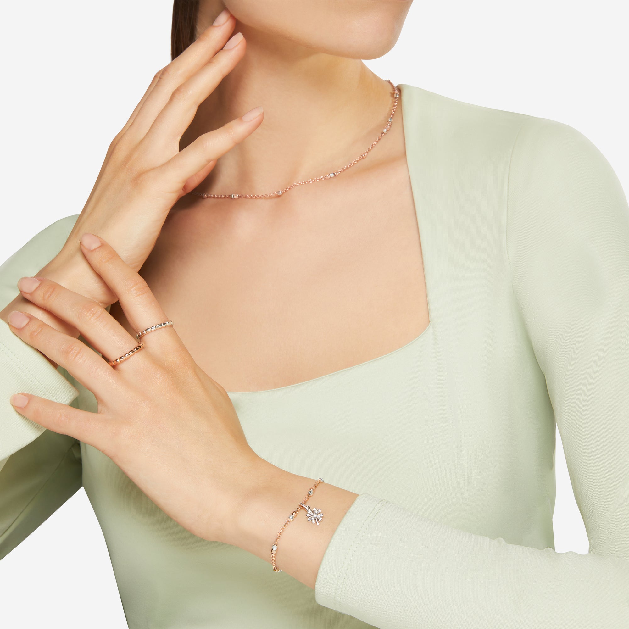 Granelli rose gold & silver Bracelet - Rose Gold & Silver