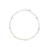 Sterling silver and 18K yellow gold mini Granelli bracelet - Yellow Gold & Silver